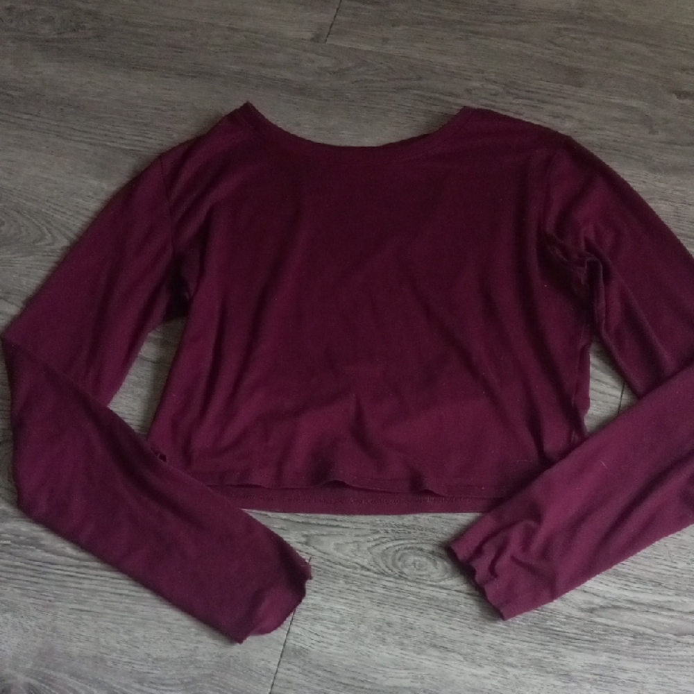 Women's Long Sleeve Burgundy Top